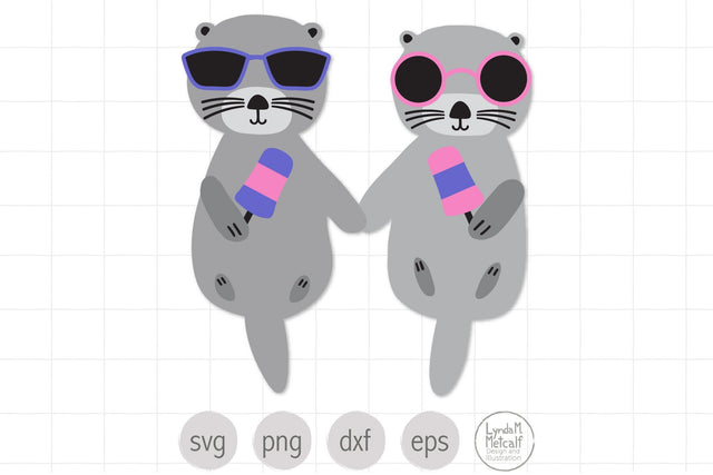 Otters and Ice Cream svg, Summer Otters svg SVG Lynda M Metcalf 