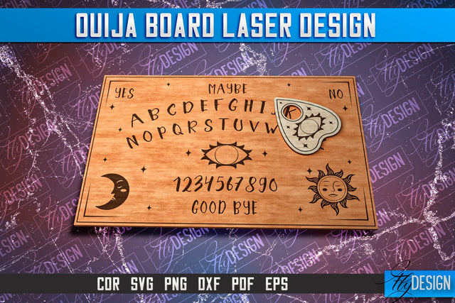 Ouija Board Laser Cut SVG Design | CNC Files SVG Fly Design 