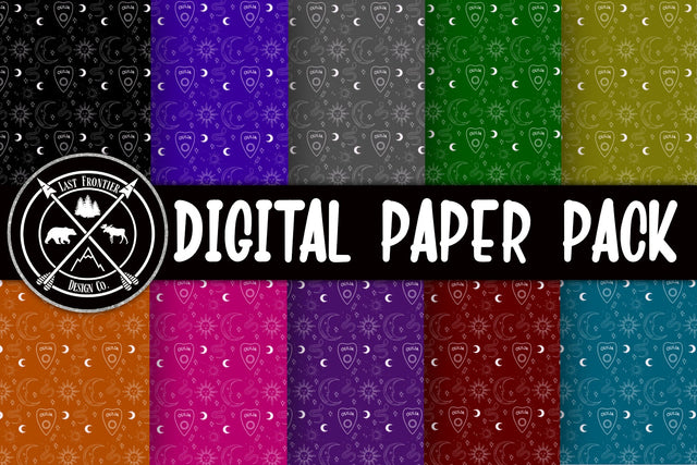 Ouija Sun and moon seamless pattern Digital Pattern Last Frontier Design Co. 