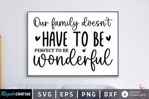 Our family doesn't have to be perfect to be wonderful SVG SVG Regulrcrative 