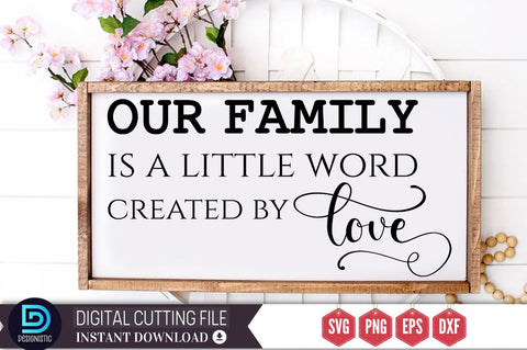 Our family is a little word created by love SVG SVG DESIGNISTIC 