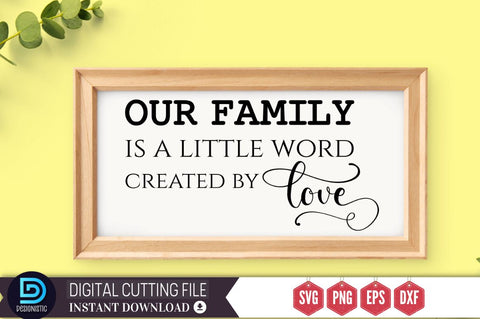 Our family is a little word created by love SVG SVG DESIGNISTIC 