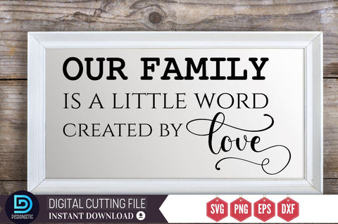 Our family is a little word created by love SVG SVG DESIGNISTIC 