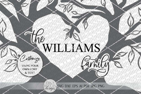 Our Family Is Like Branches On A Tree SVG | Farmhouse Sign Design | Hand Drawn Family Tree | DXF and more! SVG Diva Watts Designs 