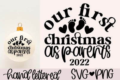 Our first christmas as parents svg, new parents christmas svg, first christmas parents svg, christmas ornament svg, parents bauble svg SVG AnitaAlyiaLettering 