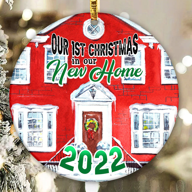 Our First Christmas in Our New Home Ornament Png, Round Christmas Ornament, PNG Instant Download, Xmas Ornament Sublimation Designs Download Sublimation CaldwellArt 