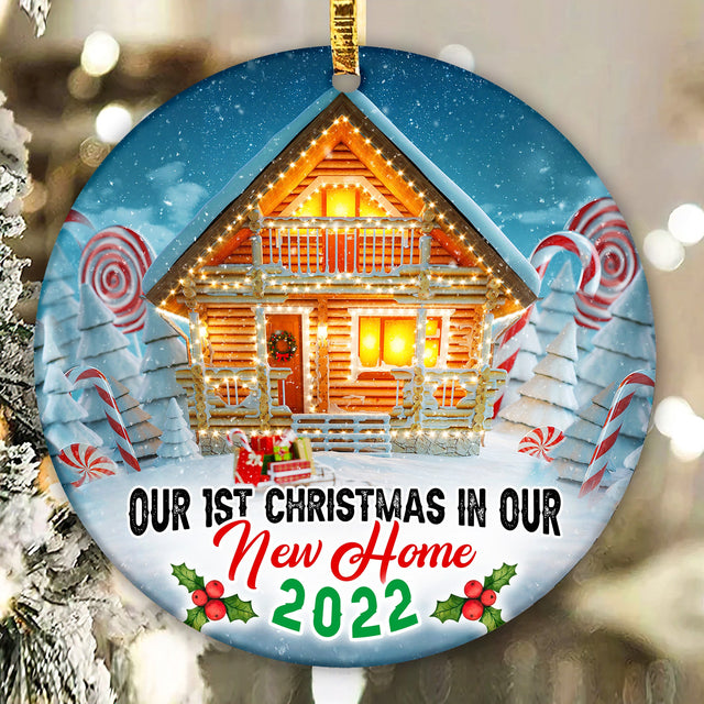 Our First Christmas in Our New Home Ornament Png, Round Christmas Ornament, PNG Instant Download, Xmas Ornament Sublimation Designs Download Sublimation CaldwellArt 