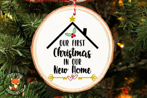 Our First Christmas in Our new Home svg, Housewarming svg, house svg, home svg, heart key svg, diy sign, Diy mug, cute homeowner svg file SVG RedFoxDesignsUS 