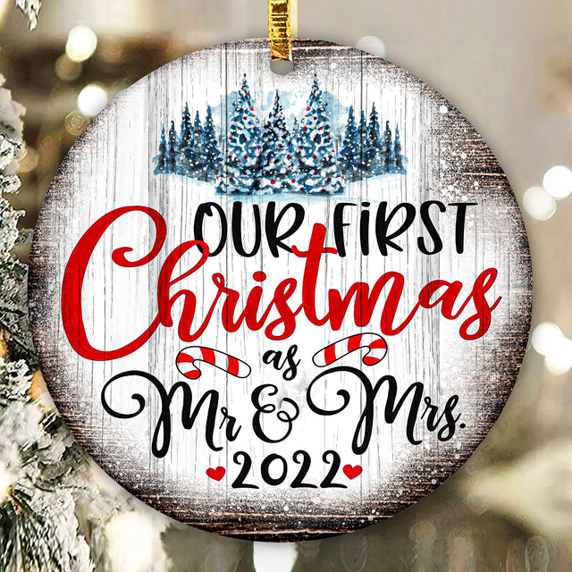 Our First Chrsitmas as Mr & Mrs Ornament Png, Round Christmas Ornament, PNG Instant Download, Xmas Ornament Sublimation Designs Downloads Sublimation CaldwellArt 