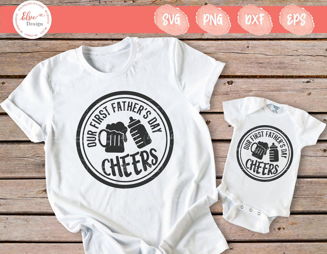 Our First Father's Day - SVG, PNG, DXF, EPS SVG Elsie Loves Design 