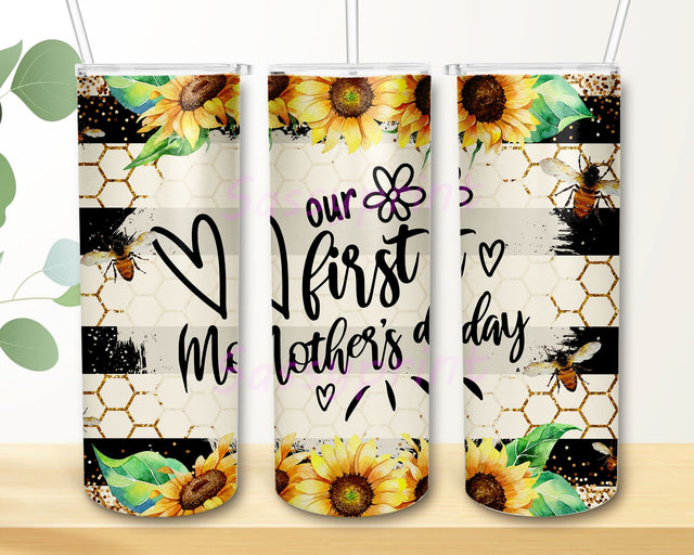 Our First Mother’s Day Tumbler PNG 20oz Skinny Tumbler Wrap, Sublimation Design Digital Download PNG, Mama Skinny Tumbler Png, Mother's Day Tumbler Png Sublimation sassyprint 