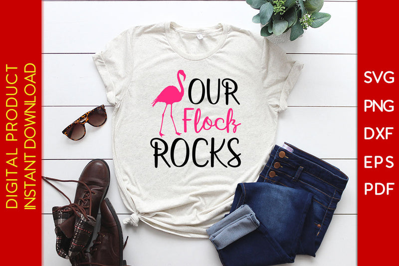 Our Flock Rocks Summer Vacation SVG PNG PDF Cut File - So Fontsy