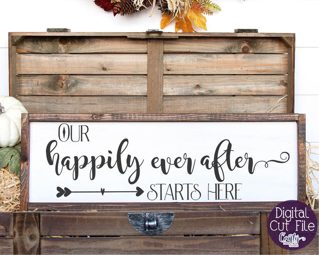 Our Happily Ever After Starts Here Svg - Wedding Svg - Couple Gift SVG Crafty Mama Studios 