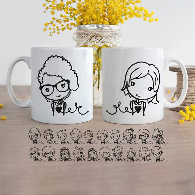 Our Hearts are connected - Friendship Designs SVG Chameleon Cuttables 