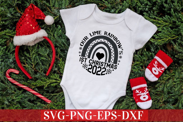 Our lime rainbow's 1st christmas 2022 SVG SVG DESIGNISTIC 