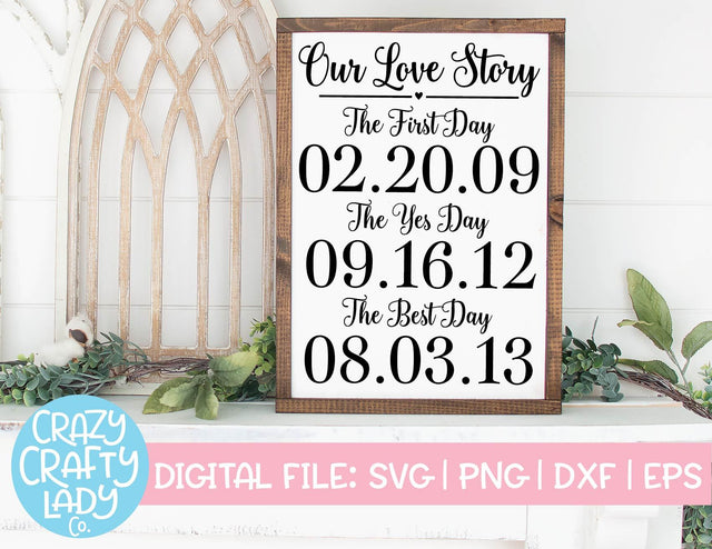 Our Love Story | Wedding | Valentine's Day SVG Cut File SVG Crazy Crafty Lady Co. 