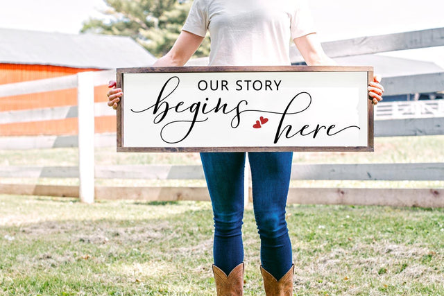 Our Story Begins Here | Wedding SVG Cut File SVG Shine Green Art 