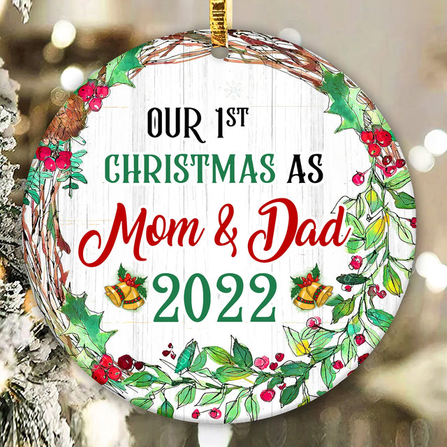 Out 1st Christmas as Mom and Dad Ornament Png, Round Christmas Ornament, PNG Instant Download, Xmas Ornament Sublimation Designs Downloads Sublimation CaldwellArt 