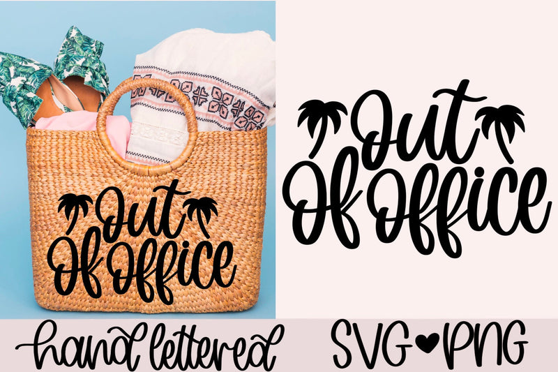 Out of office svg, vacation shirt svg, travel shirt svg, palm trees svg, funny vacation svg, hand lettered svg, summer vibes svg, SVG AnitaAlyiaLettering 