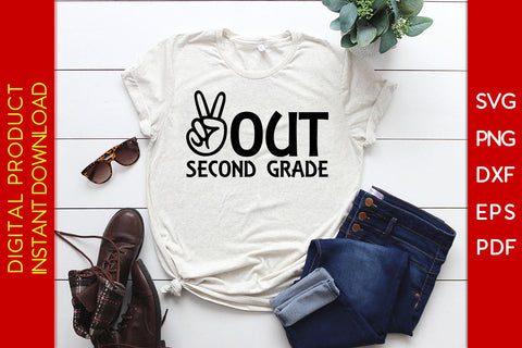 Out Second Grade Summer Vacation SVG PNG PDF Cut File SVG Creativedesigntee 