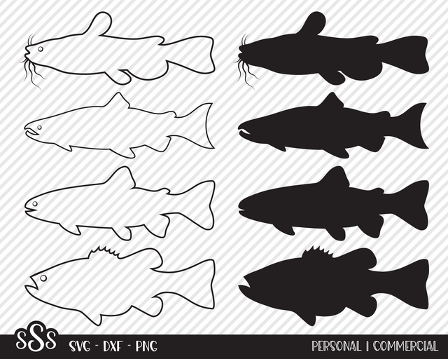 Outdoor Fish Bundle | Outdoor SVG SVG Texas Southern Cuts 