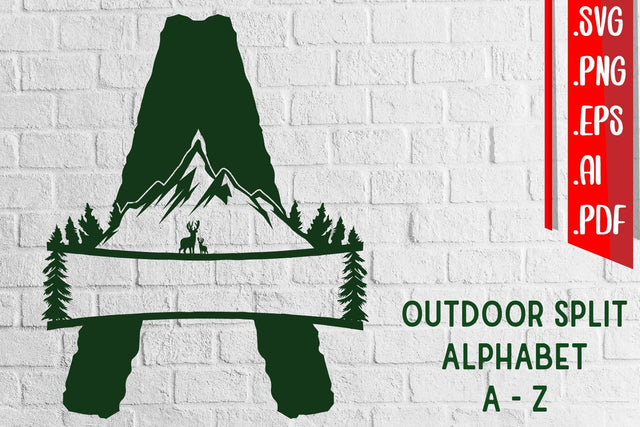 Outdoor Split Alphabet A-Z svg SVG zafrans studio 