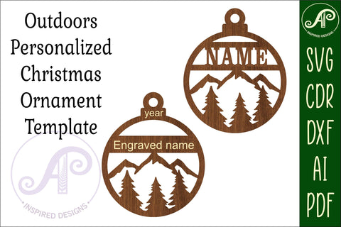 Outdoors Christmas Ornament SVG laser cut SVG APInspireddesigns 