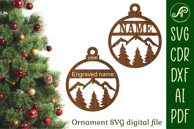 Outdoors Christmas Ornament SVG laser cut SVG APInspireddesigns 