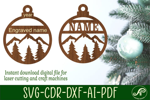 Outdoors Christmas Ornament SVG laser cut SVG APInspireddesigns 