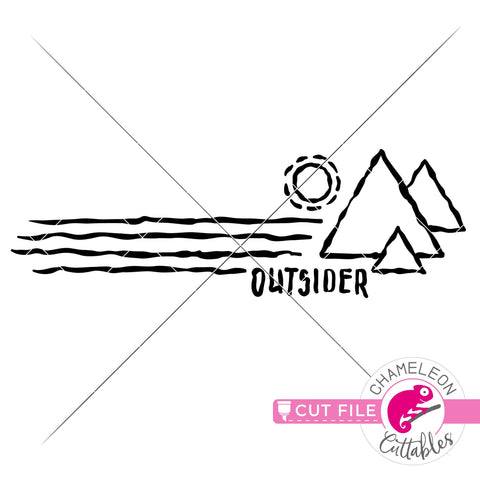 Outsider Outdoors Mountain Lake Woods svg dxf png SVG Chameleon Cuttables 