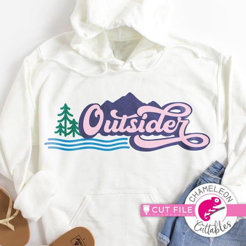 Outsider Retro Outdoors layered svg dxf png SVG Chameleon Cuttables 