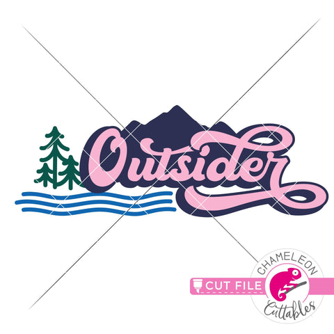 Outsider Retro Outdoors layered svg dxf png SVG Chameleon Cuttables 