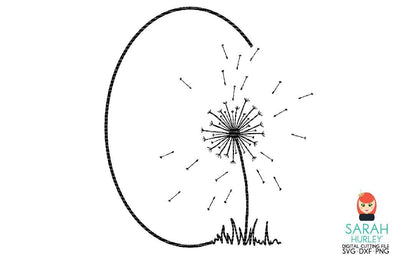Oval Dandelion Frame SVG Sarah Hurley 