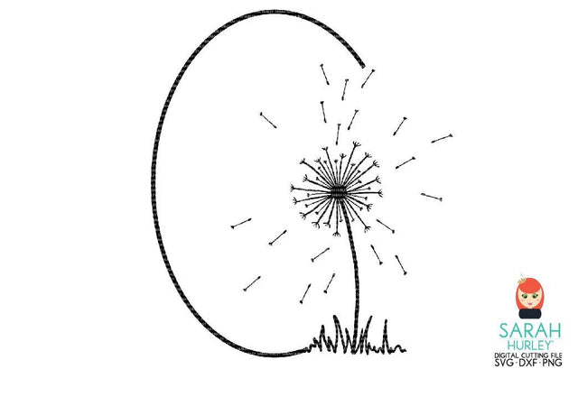 Oval Dandelion Frame SVG Sarah Hurley 