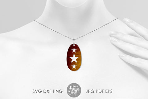 Oval earring SVG with stars SVG Artisan Craft SVG 