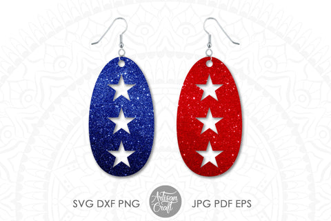 Oval earring SVG with stars SVG Artisan Craft SVG 