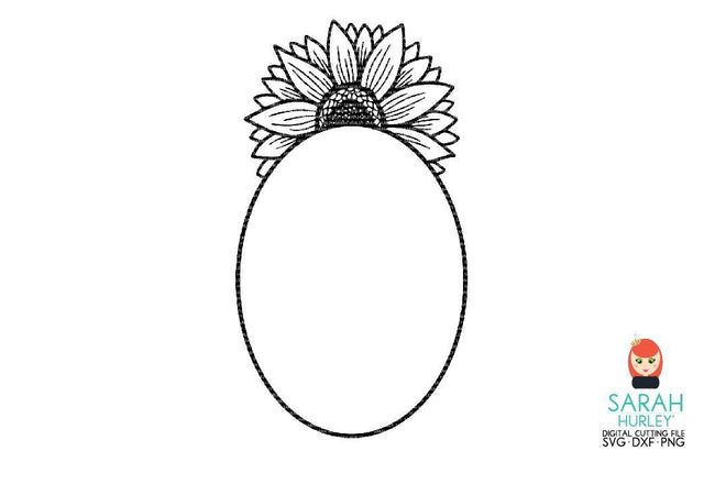 Oval Sunflower Frame SVG Sarah Hurley 