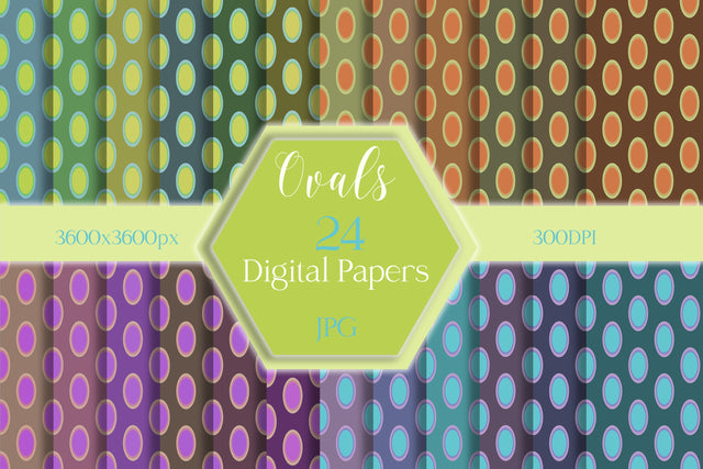 Ovals seamless patterns, digital papers. Abstract background Digital Pattern LuckyTurtleArt 