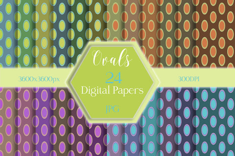 Ovals seamless patterns, digital papers. Abstract background Digital Pattern LuckyTurtleArt 