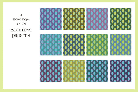 Ovals seamless patterns, digital papers. Abstract background Digital Pattern LuckyTurtleArt 