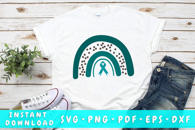 Ovarian Cancer Rainbow SVG SVG HappyDesignStudio 