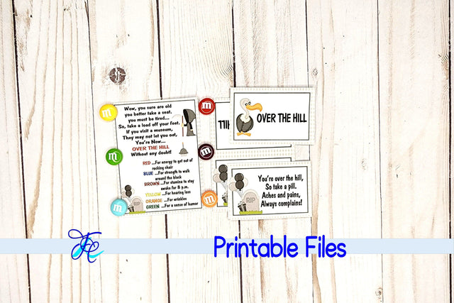 Over The Hill Birthday Fun M&M's Kit 3D Paper Family Creations 