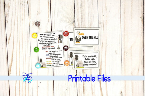 Over The Hill Birthday Fun M&M's Kit 3D Paper Family Creations 