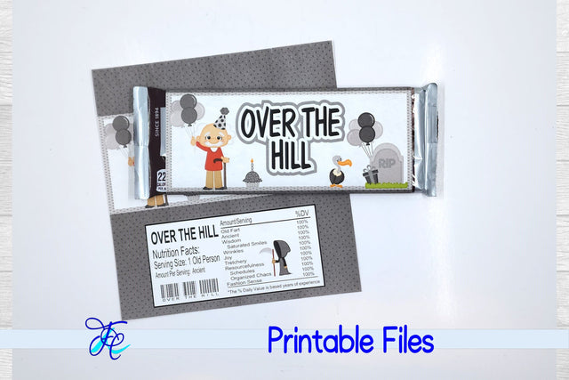 Over The Hill Man Candy Bar Wrapper 3D Paper Family Creations 
