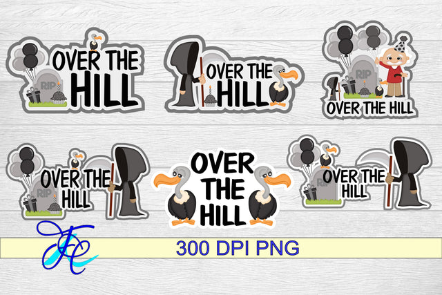 Over The Hill Man Stickers SVG Family Creations 