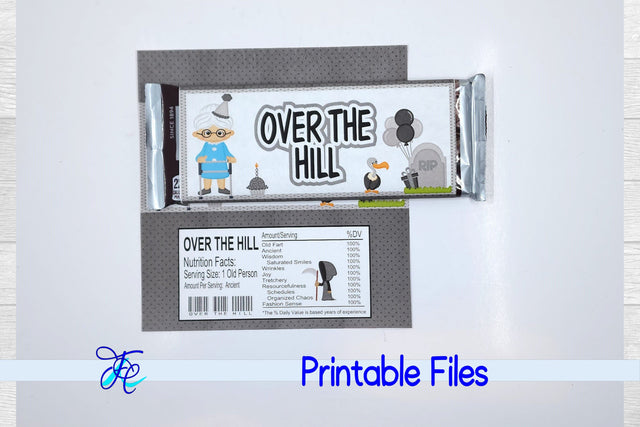 Over The Hill Woman Candy Bar Wrapper 3D Paper Family Creations 