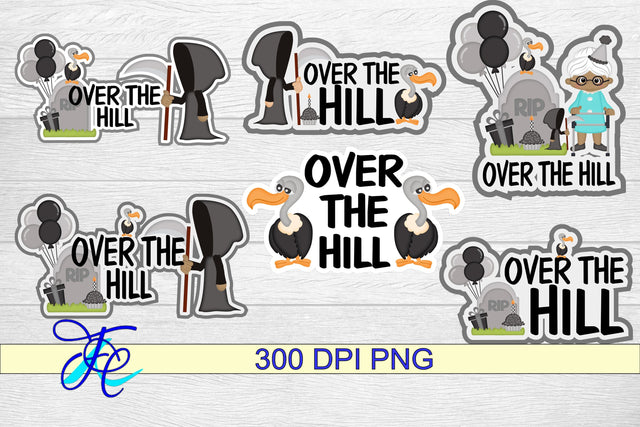 Over The Hill Woman Stickers aa SVG Family Creations 