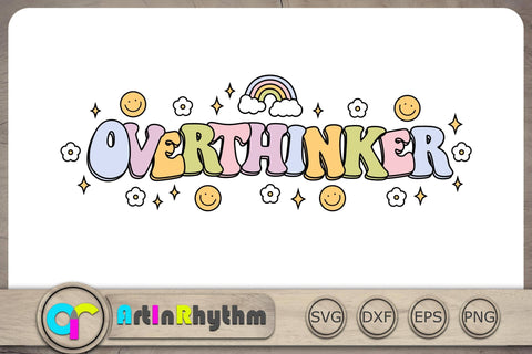 Overthinker Svg, Retro Groovy Svg, Retro Svg, Anxiety Svg, Mental Health Matters Svg SVG Artinrhythm shop 
