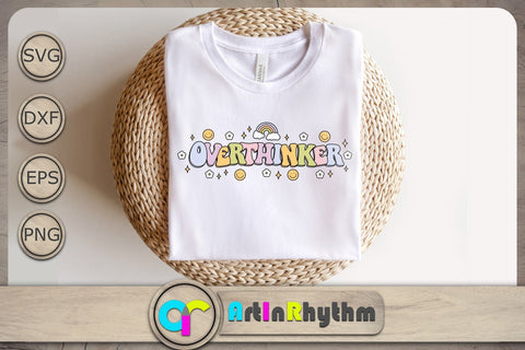Overthinker Svg, Retro Groovy Svg, Retro Svg, Anxiety Svg, Mental Health Matters Svg SVG Artinrhythm shop 
