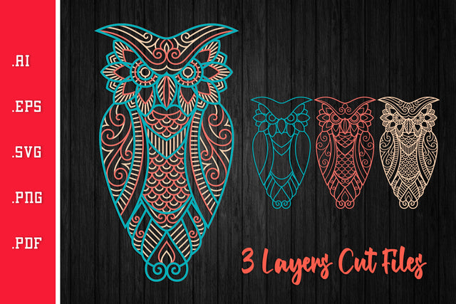 Owl - 3D Layered SVG Cut Files SVG Slim Studio 